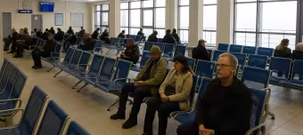 Зал ожидания в порту