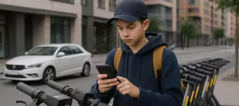 Подросток и электросамокат