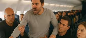 Буйный пассажир на борту самолета