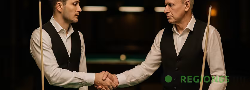 Бильярдисты жмут друг другу руки 