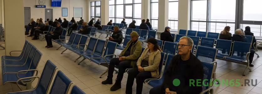 Зал ожидания в порту