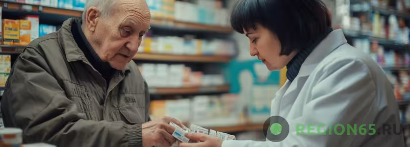 Мужчина покупает лекарства